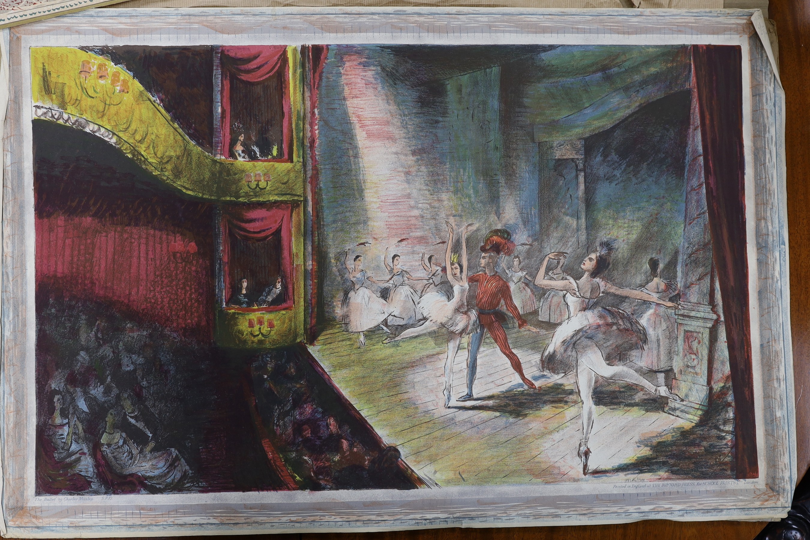 Prints for Schools, Edwin La Dell, 'The Tower of London', SP6, and Charles Mozley, 'The Ballet', SP10, 50 x 76cm, unframed